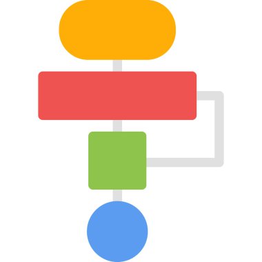Basit Tasarımlı Kod Mantıksal Düz Simge, Vektör İllüstrasyonu