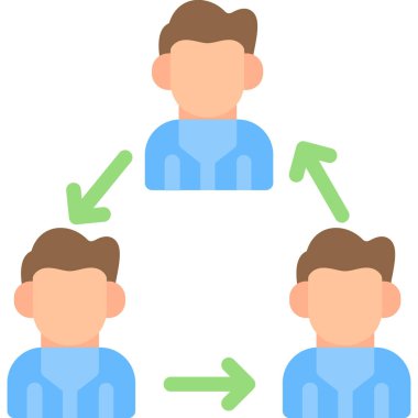 Takım Etkileşimi Düz Simge, Basit Tasarımlı Vektör Resimleri