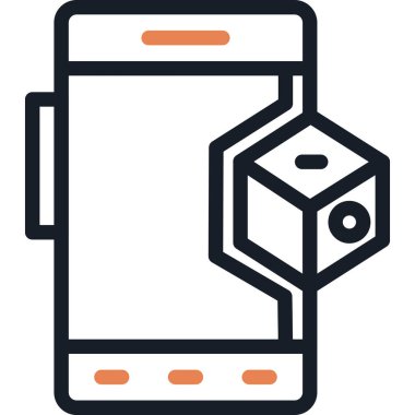 Artırılmış Gerçeklik Çizgisi Simgesi, Basit Tasarımlı Vektör İllüzyonu