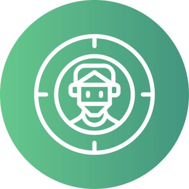 Davranışsal Hedefleme Çizgisi Gradyan Çember Simgesi, Basit Tasarımlı Vektör Resimleri