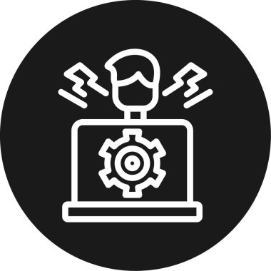 Stres Test Çizgisi Çemberi BG Simgesi, Basit Tasarımlı Vektör Resimleri