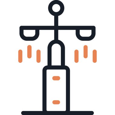 Şehir Işıkları Çizgisi Simgesi, Basit Tasarımlı Vektör Resimleri