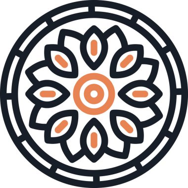 Mandala Satırı Simgesi, Basit Tasarımlı Vektör Resimleri