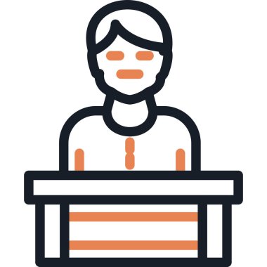 Resepsiyonist Satır Bitiş Simgesi, Basit Tasarımlı Vektör Resimleri