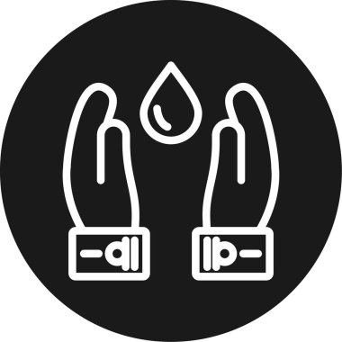 Su Koruma Hattı Çemberi BG Simgesi, Basit Tasarımlı Vektör Resimleri