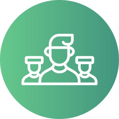 Toplum Hizmeti Çizgisi Gradyan Çemberi Simgesi, Basit Tasarımlı Vektör İllüstrasyonu