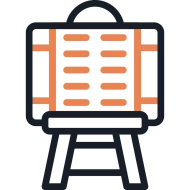 Sanat Stüdyosu Çizgisi Simgesi, Basit Tasarımlı Vektör İllüstrasyonu