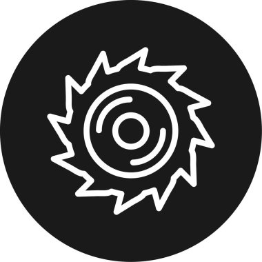 Saw Line Circle BG Simgesi, Basit Tasarımlı Vektör Resimleri