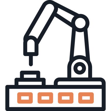 Fabrika Otomasyon Satırı Basit Tasarımlı Vektör ResmiComment