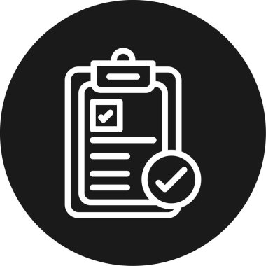 Kalite Kontrol Satırı Çemberi BG Simgesi, Basit Tasarımlı Vektör Resimleri