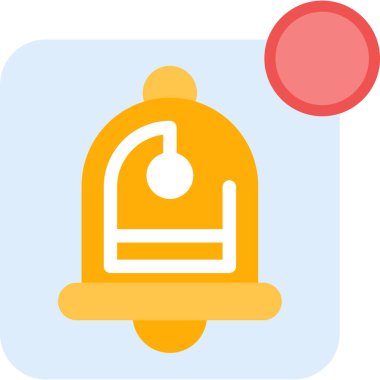 Bildirim Rozeti Düz Simgesi, Basit Tasarımlı Vektör İllüstrasyonu