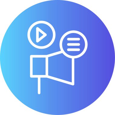 Pazarlama Özniteliği Çizgisi Gradyan Çember Simgesi, Basit Tasarımlı Vektör Resimleri