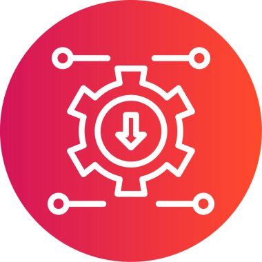 Sistem Bütünleşme Çizgisi Gradyan Çemberi Simgesi, Basit Tasarımlı Vektör Resimleri