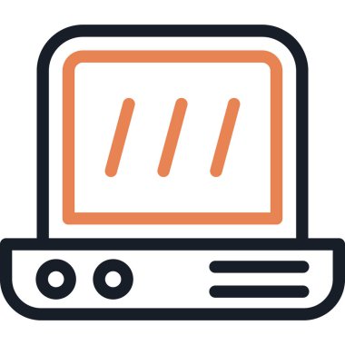 Laptop Satırı Simgesi, Basit Tasarımlı Vektör Resimleri