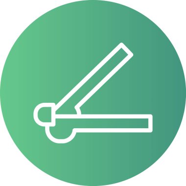 Sarımsak Basın Çizgisi Gradyan Çemberi Simgesi, Basit Tasarımlı Vektör İllüstrasyonu