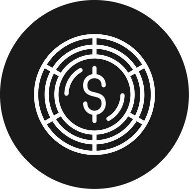 Dolar İşaret Çizgisi Çemberi BG Simgesi, Basit Tasarımlı Vektör Resimleri