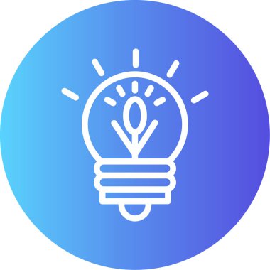 Eko Ampul Çizgisi Gradyan Çemberi Simgesi, Basit Tasarımlı Vektör Resimleri