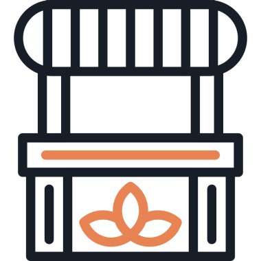 Köy Piyasa Çizgisi Simgesi, Basit Tasarımlı Vektör Resimleri