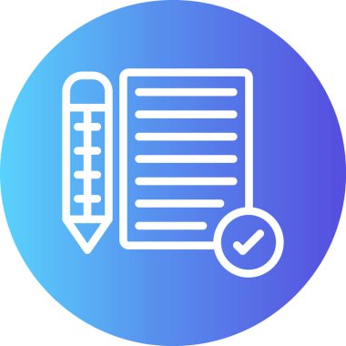 Ders Planı Çizgisi Gradyan Çemberi Simgesi, Basit Tasarımlı Vektör İllüstrasyonu