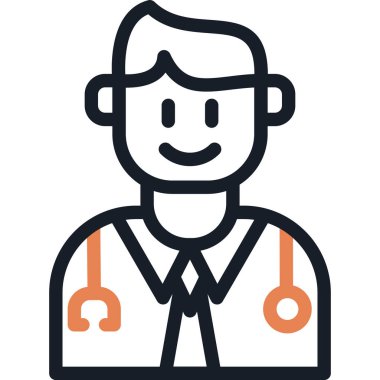 Doktor Satır Due Simgesi, Basit Tasarımlı Vektör Resimleri