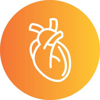 Kalp Cerrahisi Gradyan Çemberi Simgesi, Basit Tasarımlı Vektör Resimleri