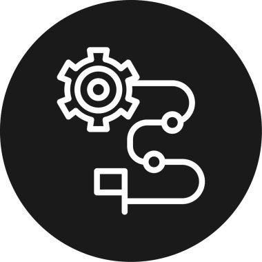 İş Kilometre Çizgisi Çemberi BG Simgesi, Basit Tasarımlı Vektör Resimleri