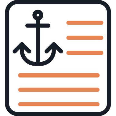 Metin Anchor Satırı Bitiş Simgesi, Basit Tasarımlı Vektör İllüstrasyonu