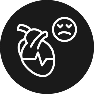 Aritmi Çizgisi Çemberi BG Simgesi, Basit Tasarımlı Vektör Resimleri