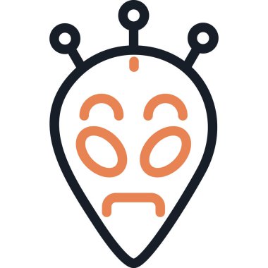 Uzaylı Temel Satırı Simgesi, Basit Tasarımlı Vektör Resimleri