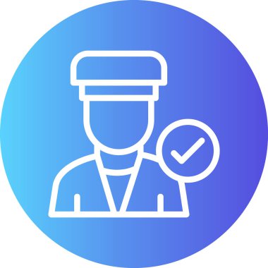 Ticari Satır Gradyan Çemberi Simgesi, Basit Tasarımlı Vektör İllüstrasyonu