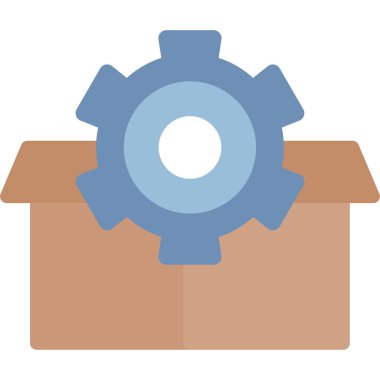 Servis Ayarları Düz Simge, Basit Tasarımlı Vektör Resimleri