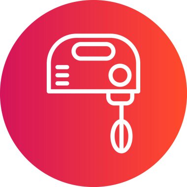 Karıştırıcı Satırı Gradyan Çemberi Simgesi, Basit Tasarımla Vektör İllüstrasyonu