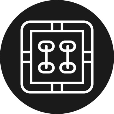 Düğme Hattı Çemberi BG Simgesi, Basit Tasarımlı Vektör Resimleri