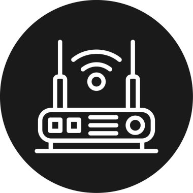 Yönlendirici Satırı Çemberi BG Simgesi, Basit Tasarımlı Vektör Resimleri