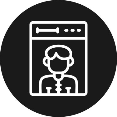 Kullanıcı Kişi Satırı Çemberi BG Simgesi, Basit Tasarımlı Vektör İllüstrasyonu