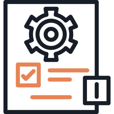 Yapım Raporu Çizgisi Simgesi, Basit Tasarımlı Vektör İllüstrasyonu