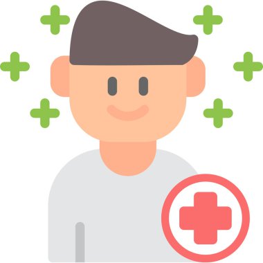 Tıbbi Uzmanlık Düz Simgesi, Basit Tasarımlı Vektör İllüstrasyonu