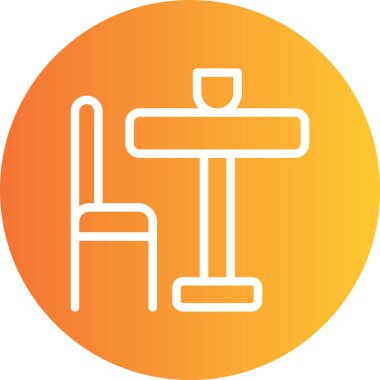 Yemek Masası Çizgisi Gradyan Çemberi Simgesi, Basit Tasarımlı Vektör Resimleri