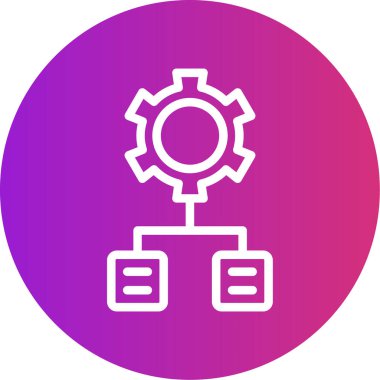Workflow Otomasyon Satırı Gradyan Çember Simgesi, Basit Tasarımlı Vektör Resimleri