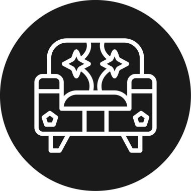 Sofa Çizgisi Çemberi BG Simgesi, Basit Tasarımlı Vektör Resimleri