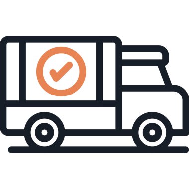 Teslimat Truck Line Due Icon, Basit Tasarımlı Vektör Resimleri