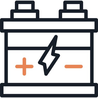 Araba Pili Çizgisi Simgesi, Basit Tasarımlı Vektör Resimleri