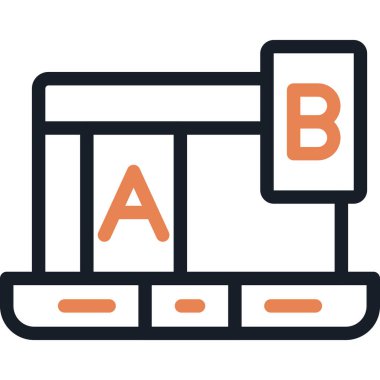 A-B Test Satırı Bitiş Simgesi, Basit Tasarımlı Vektör Resimleri