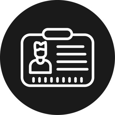 Kimlik Kartı Çizgisi Çemberi BG Simgesi, Basit Tasarımlı Vektör Resimleri