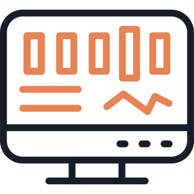 Stratejik Analiz Çizgisi Basit Tasarımlı Vektör İllüstrasyonu Simgesi