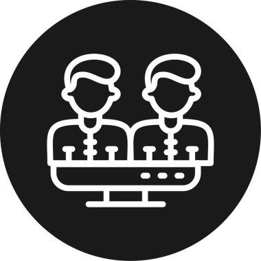 Uzak Takım İnşa Çizgisi Çemberi BG Simgesi, Basit Tasarımlı Vektör Resimleri