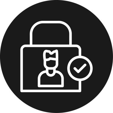 Kimlik Doğrulama Satırı BG Simgesi, Basit Tasarımlı Vektör Resimleri