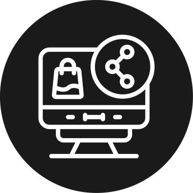 Ürün Arama Çizgisi Çemberi BG Simgesi, Basit Tasarımlı Vektör Resimleri