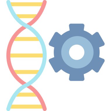 Genetik Mühendisliği Düz Simgesi, Basit Tasarımlı Vektör Resimleri