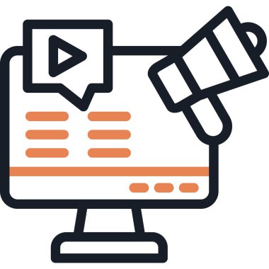 Sosyal Medya Strateji Çizgisi Basit Tasarımlı Vektör ResmiComment